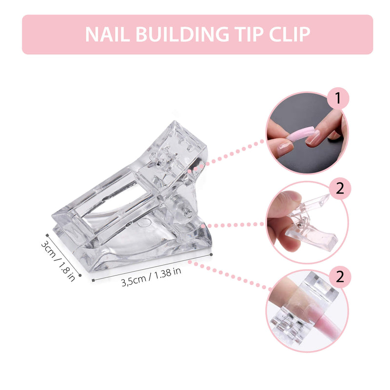 5 PCS Nail Tips Clips for Polygel Nail Forms, Nail Tips Clips Kit